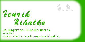 henrik mihalko business card
